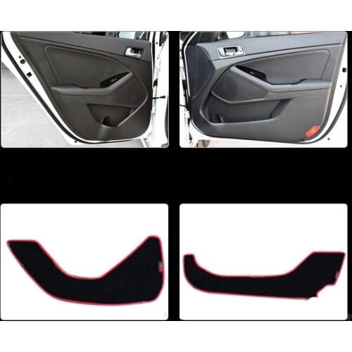 4pcs Fabric Door Protection Mats Anti-kick Decorative Pads For Kia K5 2011-2015