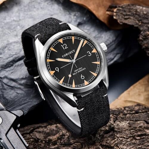 41mm Corgeut New Arrival Fashion Japan MIYOTA Sapphire Glass Top Brand Luxury Clock Male Leather Automatic Movement Mens Watch