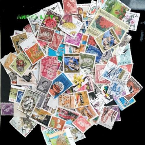 50 PCS All Different Australia Used Postage Stamps With Post Mark For Collecting A0320