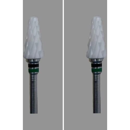 White Zirconia Ceramic Dental Lab Burs -2Pcs/Lot-- Conical Shape - Cross Cut-0202.060