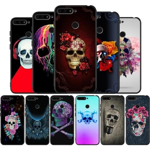 Fashion Cool Skull Art black Silicone Phone Case For Huawei honor 30 20 Pro 8 8X 9 10 20 Lite Mate 10 20 30 Lite Pro cover