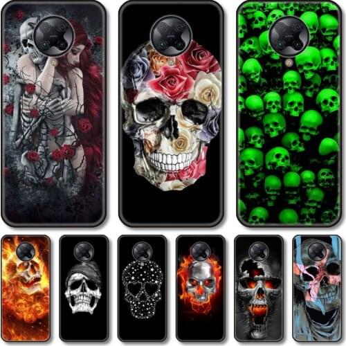 Skeleton skull Phone Case For xiaomi Poco M2 M3 C3 X3 F2 F3 Lite NFC Pro Anime Black Cover Silicone Back Pretty tpu