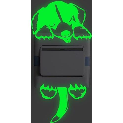 Animal unicorn cute cat dog cover cartoon room decor 3D Silicone wall on-off switch light luminous wall outlet sticker