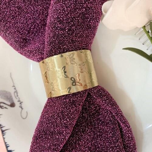 10PC Model room decoration tableware golden meal buckle western food napkin buckle hotel decoration alloy napkin ring