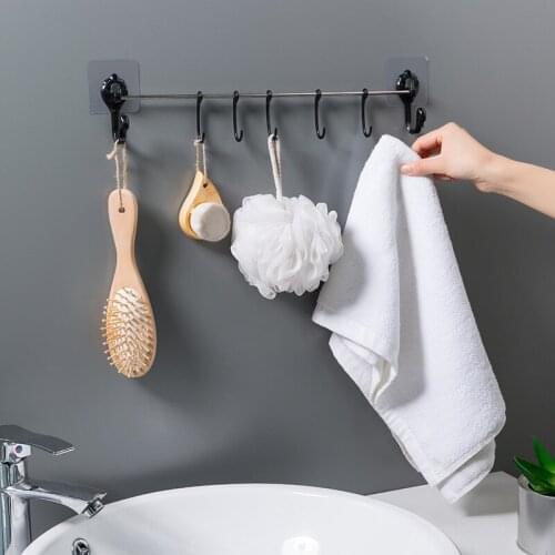 Swan Multi-Rod Bathroom Hooks Bathroom Holder Sticky Hooks Creative Multi-Function Towel Rack Home Bathroom Storage Organization