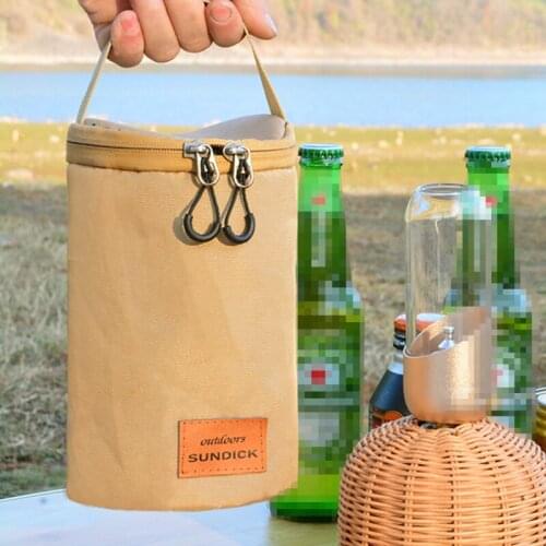 Gas Tanks Storage Bag Portable Oxford Cloth Camping Hiking Flat Gas Tank Light Round Chain Handle Protect Bag