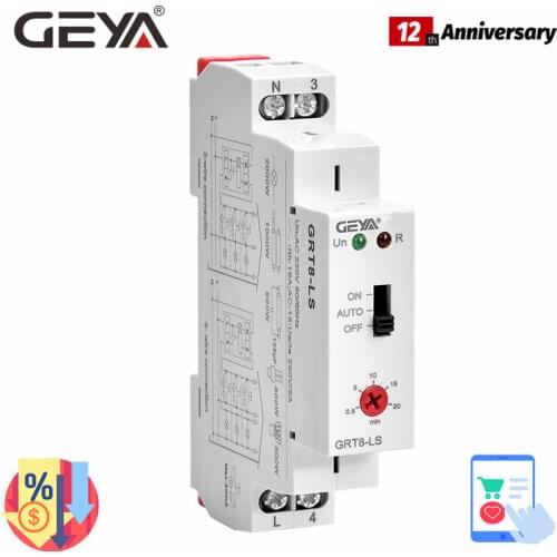 GRT8-LS Staircase Time Switch 230VAC 16A 0.5-20mins Light Delay Switch Corridor switch GEYA