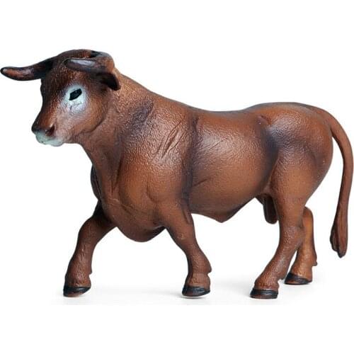 14*4.5*8.5CM Simulation Animal Poultry Farm Dairy Cow Competitive Cow Bison Children Solid Animal Model Plastic Toy Decoration