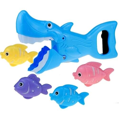 J60B Interactive Toy Indoor Water Play Toy Cartoon Fishing Shark Non-Mold for Baby