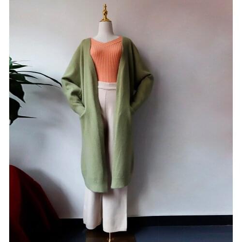 Werynica Elegant cashmere women cardigan loose 2019 new autumn winter high quality cardigan female clothing with pockets vadim