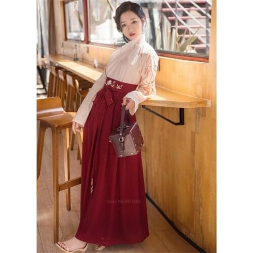 Kimono Women Vintage Japanese Style Yukata Haori Sakura Girl Embroidery Top Skirts Suit Haori Kawaii Girls Long Robe Vestidos