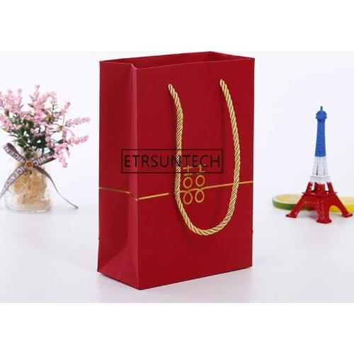 Chinese style Red Double Happiness Paper Gift Bags for Wedding Packaging Bag with Handle Party Favors