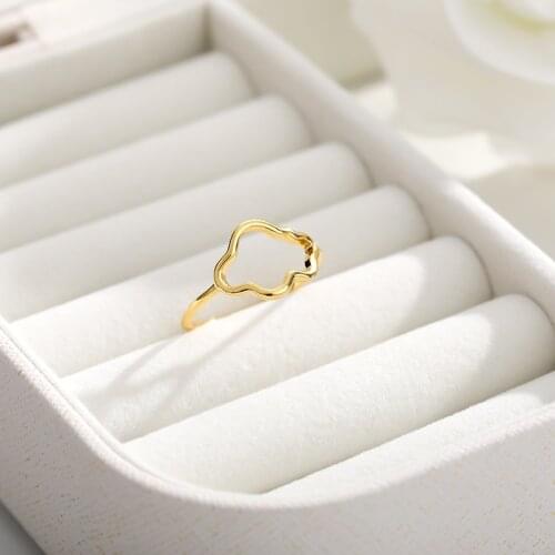 Minimalism Geometric Rings Stainless Steel Hollow Cloud Form For Women Jewelry Best Birthday Gift Bijuterias Bo Atacado