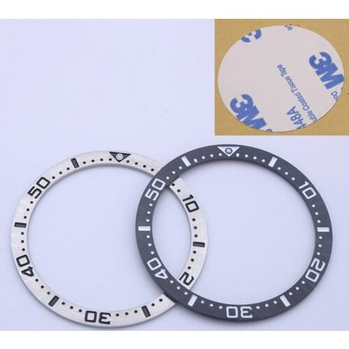 38mm Black/silver Steel Bezel Insert fit for Seiko SRPD Sub Divers Mens Watches Replace Accessories Watch case Repair parts