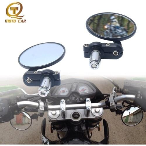 Motorcycle Rearview 3" Round 7/8" Handle Bar End Mirrors Refit Aluminium CNC Round Side Mirrors for Cafe Racer Harley Honda moto