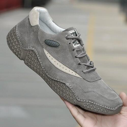 Mens Genuine Leather Casual Shoes British Men Shoes Fashion Loafer Walking Shoes Spring New Moccasins Men Designer Sneakers