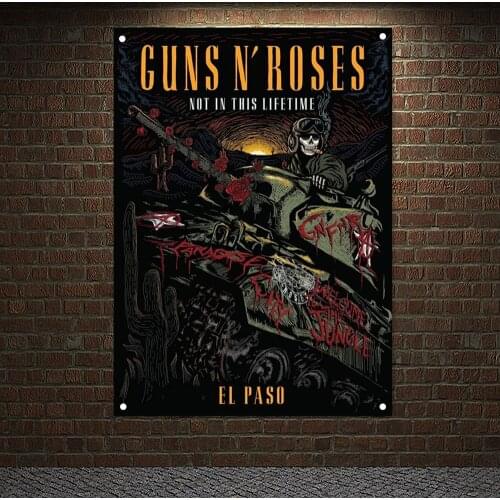 Rock Music Posters Macabre Art Tapestry Canvas Painting Home Decoration Skull Tattoo Wall Hanging Banners Metal Band Flags Gift