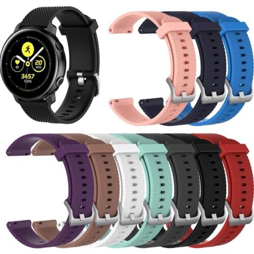 20mm Original silicone watchband For Samsung Galaxy Watch Active 2 40/44mm / 3 41mm smartwatch wristband For Huawei GT 2 42mm