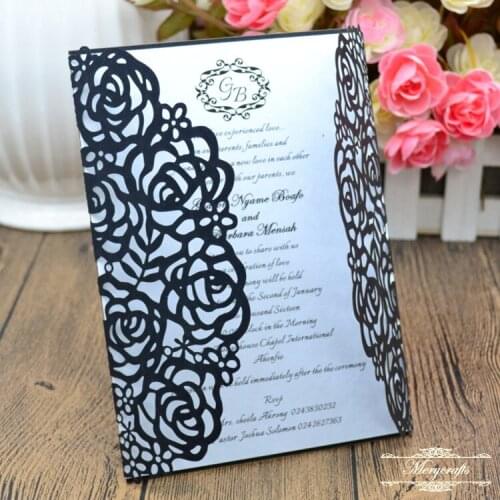 MR062 Luxurious birthday card party supplies laser cut invitations