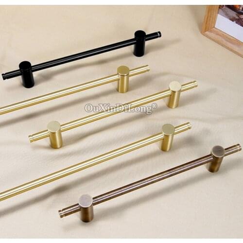 1PCS Furniture Long Handles Adjustable Hole Distance Knob Nordic Pure Copper Modern Light Luxury Overall Wardrobe Pulls GF446