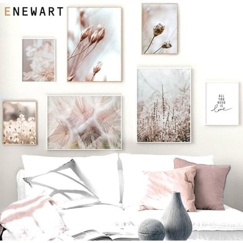 Scandinavian Nature Plant Flower Canvas Painting Poster Winter Landscape Wall Art Botanical Print Picture Home Decoration