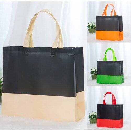 NEW Foldable Shopping Bag Reusable Eco Large Color Matching Non-Woven Shoulder Bags Tote Grocery Cloth Bags Pouch 1pc