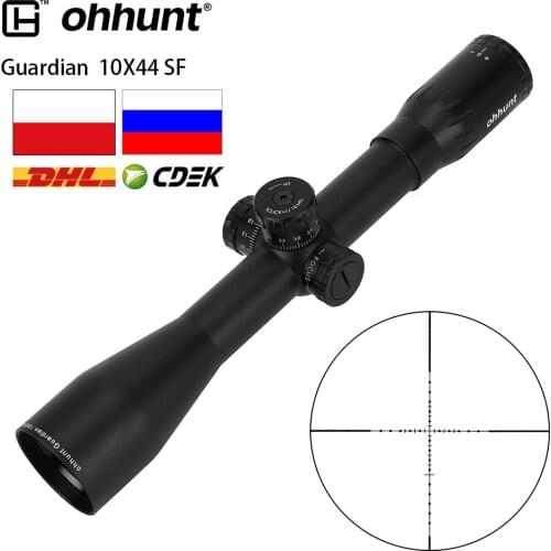 Tactical ohhunt Guardian 10X44 SF Hunting Riflescopes Side Parallax Reticle Turrets Lock Reset Fixed Magnification 10X Scope