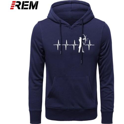 REM Hoodies Archery Heartbeat Men Long Sleeve Fashion Cotton Archery Funny Printed Men Clothing Tops Hoodies, Sweatshirts