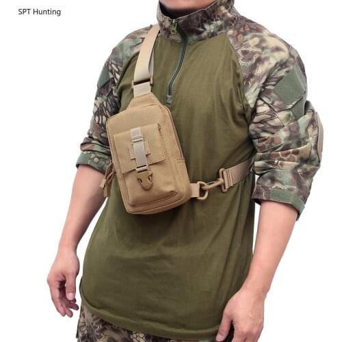 Outdoor Tactical Shoulder Bag Military Chest Bags Molle Phone Holder Men Tavel Hiking Hunting Accessories Utility EDC Tool Pouch