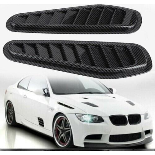 Universal Carbon Fiber ABS Sporty Racing Air Flow Vent Bonnet Hood Scoop Front Engine Cover Trim Decorative Sticker Accessories