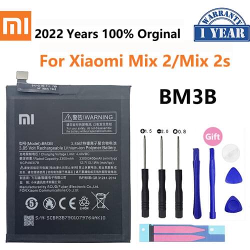 Xiao Mi 100% Original Battery BM3B For Xiaomi Mix 2 2S Mix2S 3300mAh High Capacity Rechargeable Phone Replacement Batteria Akku