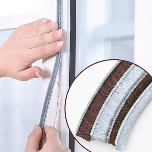 Japan 5 Meters Brush Strip Self Adhesive Door Window Sealing Strip Home Door Window Sound Insulation Wind-proof Strip Gasket