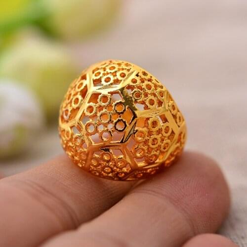 Women Ring Gold Color and Brass Ethiopian Bride Wedding Ring Africa Jewelry/Arab Ring/Nigeria/Middle East