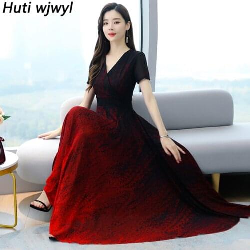 4XL Plus Size Vintage Runway Maxi Dress Women Elegant Bodycon Party midi Vestidos 2021 Spring Summer Chiffon Boho Beach Sundress