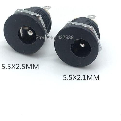 10pcs DC-022 5.5-2.1 5.5 x 2.1mm 5.5X2.5mm DC Power Socket DC Connector Panel Mounting DC022