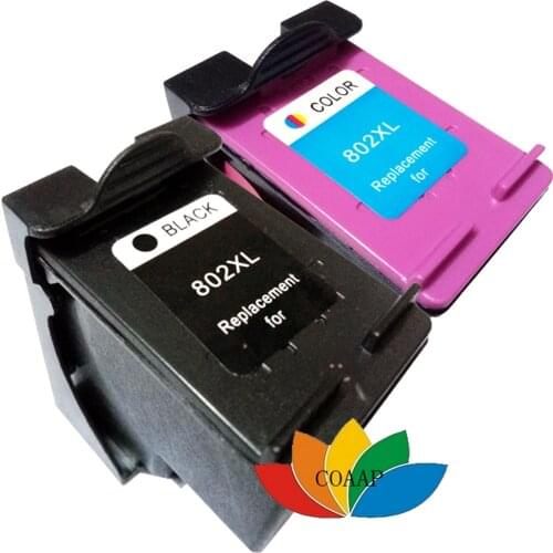 2 Refilled ink for HP 802 802XL Black Tri Color Combo for Deskjet 1000 1010 1050 1510 2000 2050 3050 New Fill