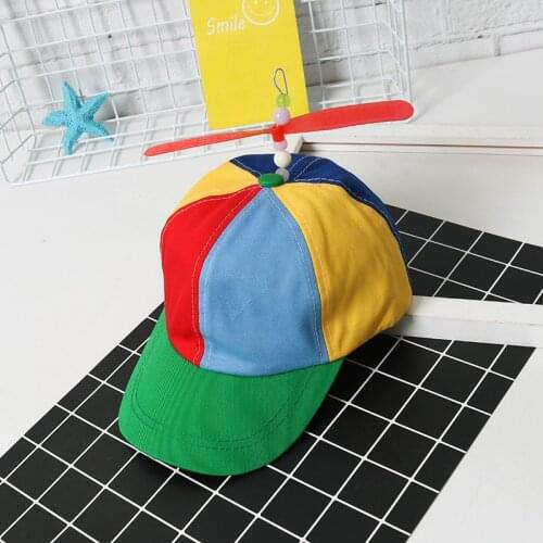 2019 Children cap Helicopter Propeller Baseball Caps Colorful Patchwork Cap Hat Bamboo Dragonfly Children Boys Girls Snapback