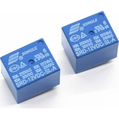 SRD-12VDC-SL-A PCB Type 12V DC SONGLE 250V 10A 4Pin Power Relay