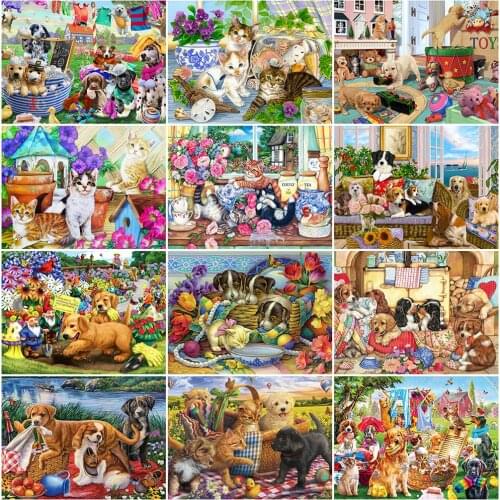 EverShine Diamond Painting Animal Picture Of Rhinestones Diamond Embroidery Dog Cross Stitch Mosaic Full Drill Square Handicraft