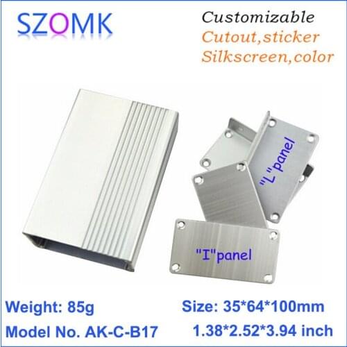 4 pcs, 35*64*100mm top sales szomk aluminum enclosure for electronics aluminum box extrusion power supply enclosure junction box