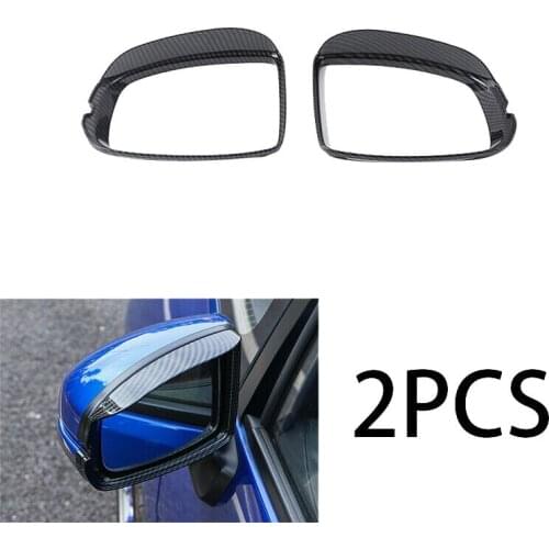 Car Carbon Fiber Rearview Mirror Sun Guard Rain Eyebrow Cover Frame for Honda Fit Jazz 2014-2020