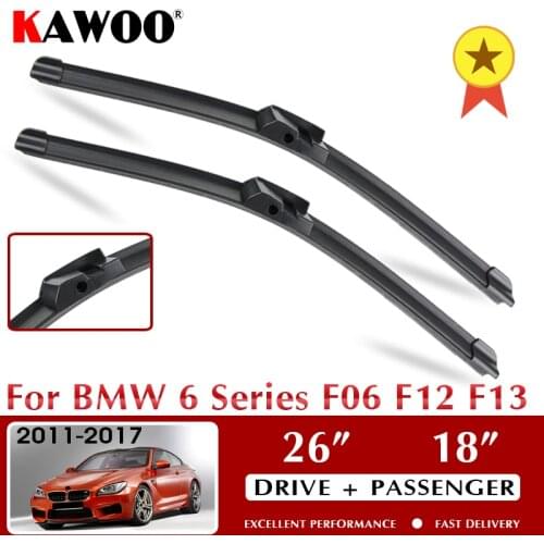 KAWOO Car Wiper Blades For BMW 6 Series F06 F12 F13 October 2011 - Nov. 2017 Windshield Windscreen Window 26"+18" LHD RHD