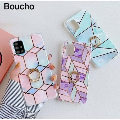 Luxury Plating Line Marble Phone Case For Samsung Galaxy S10 S20 FE S21 Note 10 Plus 20 Ultra A10/M10 A50/A30S A51 A71 Case