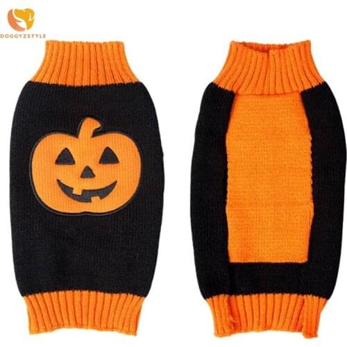 Pet Halloween Holiday Pumpkin Sweater Winter Warm Dog Clothes Knitwear Sweaters For Medium Large Dogs DOGGYZSTYLE