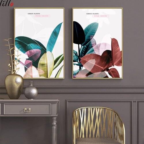 Clear plant abstract art poster painting core living room background wall study bedroom decoration , nordic poster, living room