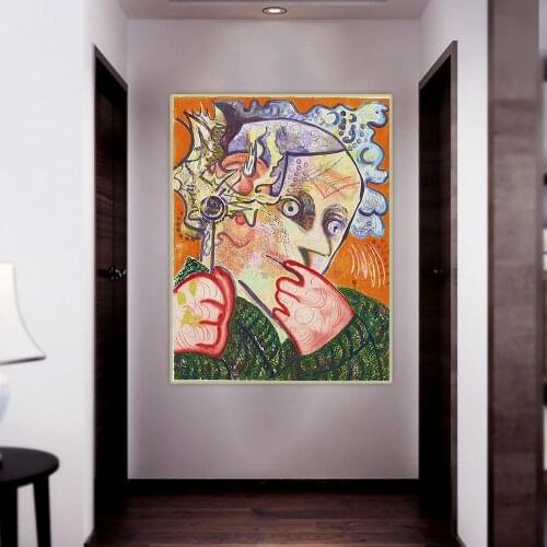 Dana Schutz Canvas Oil Painting"Ear On Fire"Western Art Decor Poster Backdrop Wall Aesthetic Backdrop Home Interior Decoration