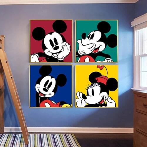 Disney Minnie Mickey Mouse Catoon Canvas Paintings Big Avatar Poster and Prints Wall Art Picture for Living Room Home Decoration
