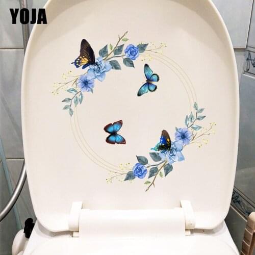YOJA 22.3X21.8CM Cute Hand Drawn Garland Fresh Wall Sticker Home Room Decor Creative Toilet Decals T1-2222