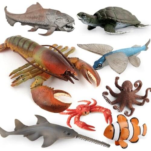 Ocean Sea Life Model Underwater World Crab Dolphin Octopus Action Figure Aquarium Accessories Marine Animals Model Kids Toy