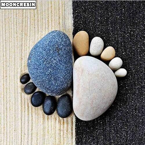 MOONCRESIN Diy Diamond Embroidery Scenery Home Decoration Gift Full Square Diamond Painting By Numbers Stone Feet Mosaic Picture
